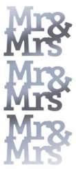 3460433 Konturensticker Mr& Mrs 3St silber 