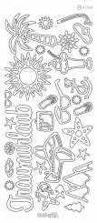 3460443 Konturensticker Traumurlaub, gold 