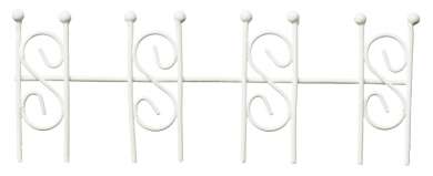 3473015 Zaun-Metall, 13x5cm, weiss 