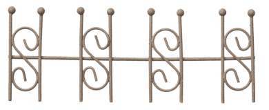 3473016 Zaun-Metall, 13x5cm, braun 