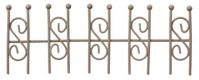 3473018 Zaun-Metall, 17x6,5cm, braun 