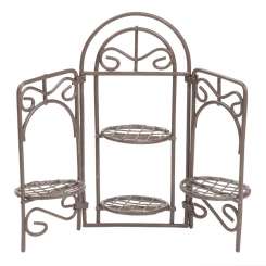 3473044 Paravent f. Blumentöpfe  12cm 3-teilig, braun 