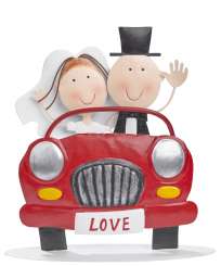 3473202 Hochzeitspaar im Auto, 20cm 