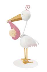 3473211 Storch rosa, ca. 18 cm, metall 