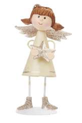 3476006 Engel, stehend mit Stern, 10,5cm, creme-gold 