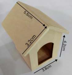 3481153 Hundehütte 3,8x5,5x4,2cm natur  