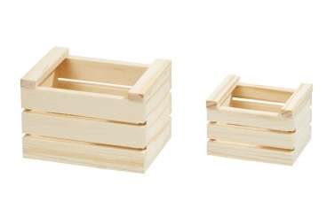 3481186 Mini Holzkisten-Set 5,1 x 3,7 x 3,5 cm, natur, Set à 2 St. 