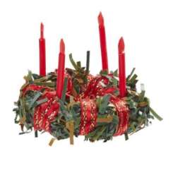 3481340 Adventskranz ca. 4 cm grün/rot 