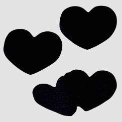 3506945 Klett-Verschluss  20x25mm, herzform,  15St. schwarz selbstklebend 