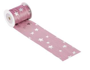 3508063 Stoff Sternen 8cmx2m rosenh/silber 
