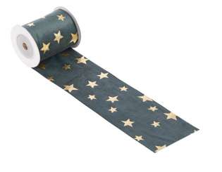 3508065 Stoff Sternen 8cmx2m smaragd/gold 