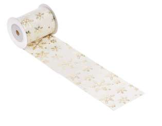 3508070 Stoff Eiskristallen 8cmx2m creme/go 