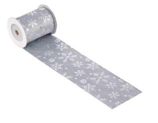 3508071 Stoff Eiskristallen 8cmx2m grau/sil 