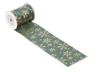 3508072 Stoff Eiskristallen 8cmx2m grün/gol 