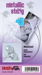 3710051 Metallseil 10 Mini-Klammern  1,5m,Saugnapf 