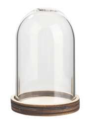 3750410 Glas-Glocke mit Holzboden 6 x 9 cm 