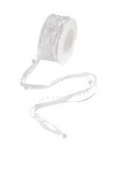 3822454 Band m.Perlen  10m weiss 