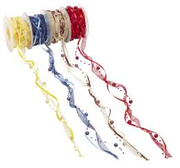 3823152 Band m.Perlen 10m beige-braun 