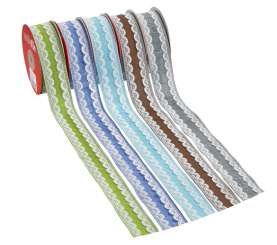 3823594 Deko-Band Malmö,3,8cm, türkis, Rol. a 10 m 