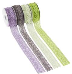 3823613 Spitze Aalst 36mm, taube, Rol. a 10 m 