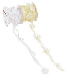 3823654 TRENDY-Band mit Blüten, creme, Rol. a 5 m 