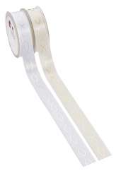 3823794 Satin-Band Fische 23mm creme/gold 20m 