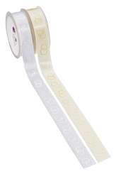 3823796 Satin-Band Ringe, 23mm, creme/gold 20m 