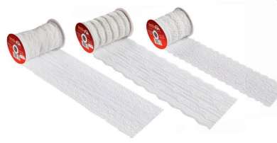 3823977 Spitze-Ornament  10cmx10 m, weiss 