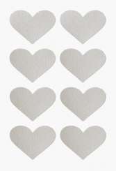 3830200 Sticker Herzen silber 42mm  à 4Bg 
