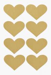3830201 Sticker Herzen gold   42mm  à 4Bg 