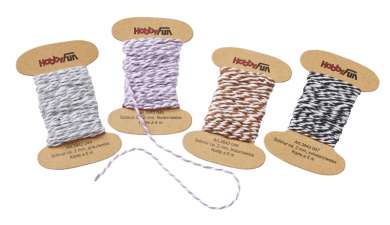 3842046 Schnur 2mm, braun/weiss, Karte a5m 