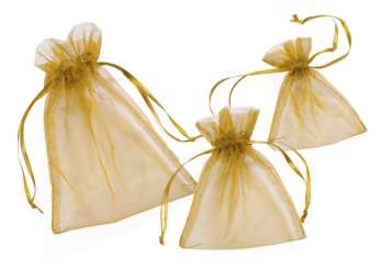 3858023  Organza-Säckli 8x10cm 12St gold 