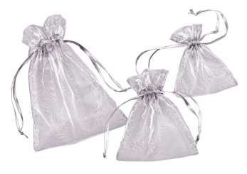 3858024  Organza-Säckli 8x10cm 12St silber 