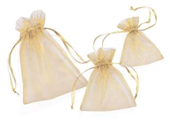 3858031 Organza-Säckli 13x10cm 12St creme 