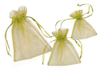 3858036 Organza-Säckli 13x10cm 12St olive 
