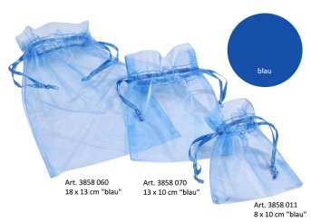 3858060 Organza-Säckli 18x13cm  6St blau 