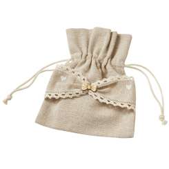 3858198 Leinen-Säckli 11x13cm Design III 3St 