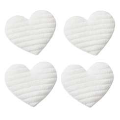 3859010 Stoff-Herz 3,5cm,  4St weiss 