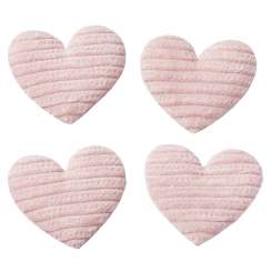 3859011 Stoff-Herz 3,5cm,  4St rosa 