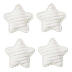 3859019 Stoff-Stern 3,6cm,  4St weiss 