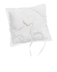 3859200 Stoff-Kissen  14cm, m. Herz, weiss 