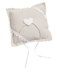 3859201 Stoff-Kissen  14cm, m. Herz, natur 