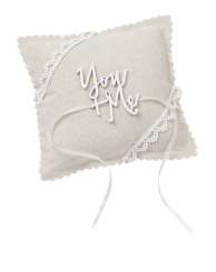 3859203 Stoff-Kissen  14cm, You + Me, natur 