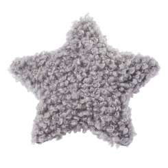 3859337 Deko-Stern Teddyfell grau  9cm 2St 