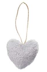 3859341 Fell-Herzen m. Glitzer  6cm grau 2S 