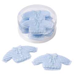 3860022 Strickjäckchen 7.5x4cm blau 10St 