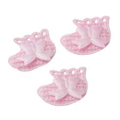 3860025 Strickschühchen 3.5x3.5cm Rosa 10St 