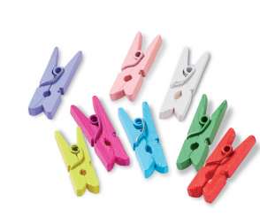 3860110 Mini Holzklammern farbig 10St. 