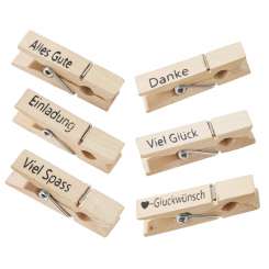 3860131 Klammern m.Schrift II,45mm,6sort 