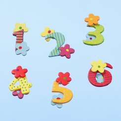 3860827 Holzdeko Zahlen Btl. à 12St. 